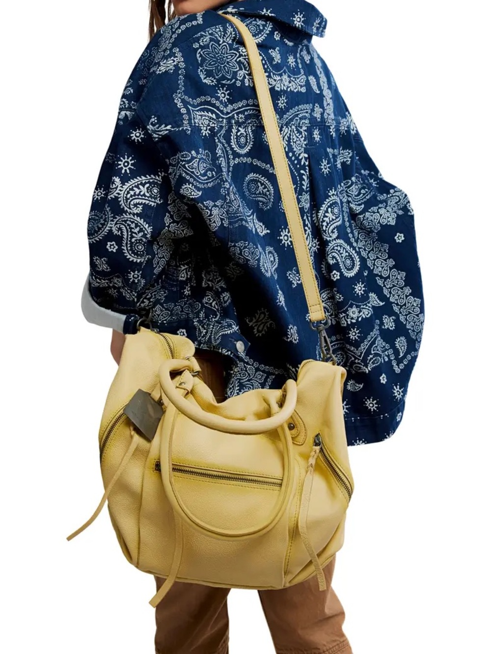 Rare Color Set!! We The Free Emerson Tote Butter Yellow with matching wallet!!!